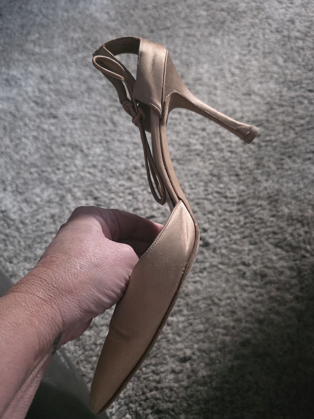 Manolo Blahnik Nude/Tan Leather Strappy Heel - Picture 3 of 5